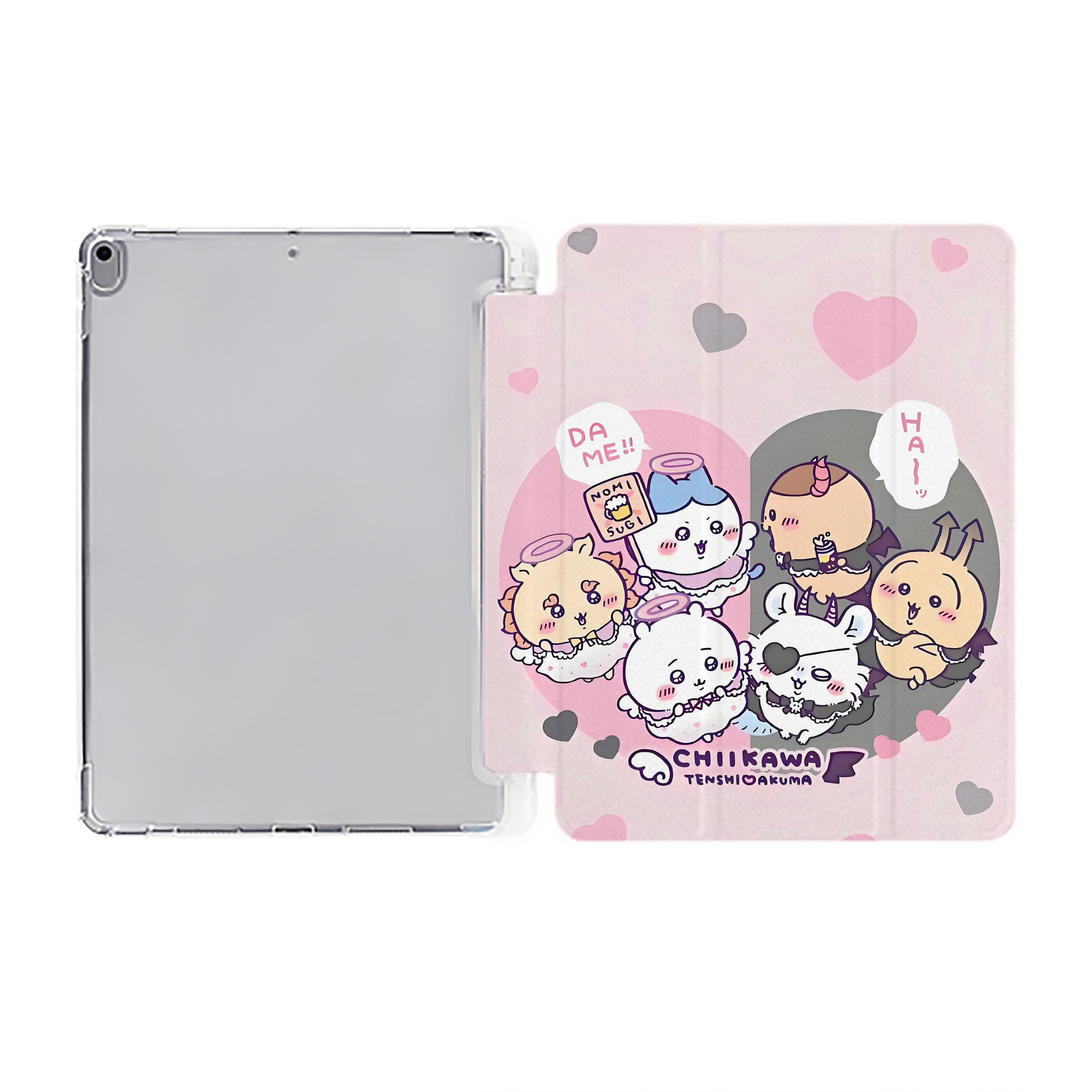 （画像用） ちいかわ Chii-kawa IPad ケース ペン収納付き 三つ折りスタンド PUレザー×シリコン 対応機種9.5/10.5/10.9インチ